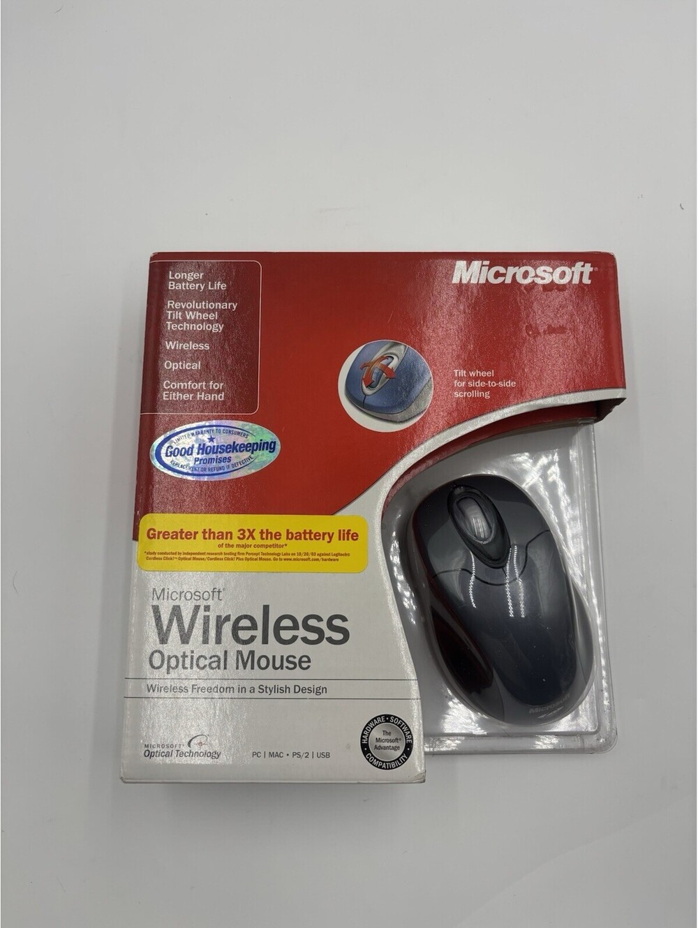 Microsoft Wireless Optical Mouse Part No. X09-49261 Tilt Wheel - USB NEW!!!!